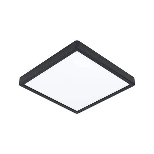 Plafón LED Fueva 5 IP44 840 negro 28,5x28,5
