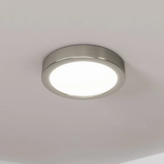 Panel LED de superficie Fueva 5 IP20 830 níquel Ø16cm