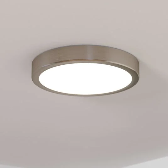Panel LED de superficie Fueva 5 IP20 830 níquel Ø21cm