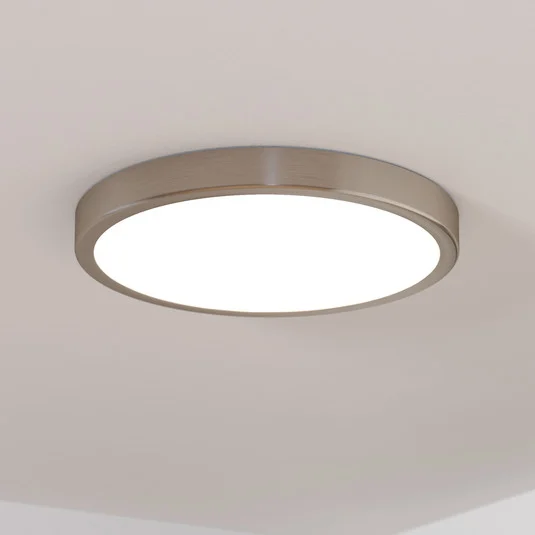 Panel LED de superficie Fueva 5 IP20 830 níquel Ø28,5cm