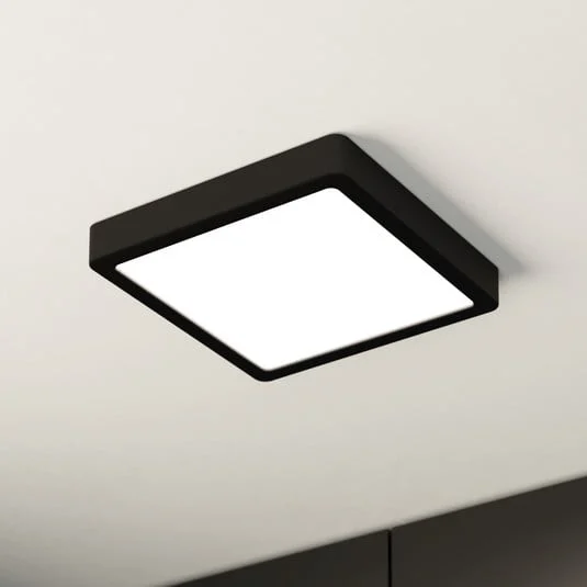 Panel LED de montaje en superficie Fueva 5 IP20 830 negro 21x21cm