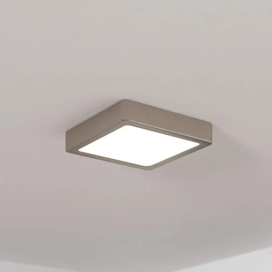 Panel LED de superficie Fueva 5 IP20 830 níquel 16x16cm
