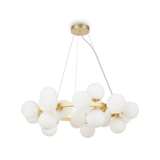 Maytoni Lámpara colgante Dallas 25 luces, redonda, dorada