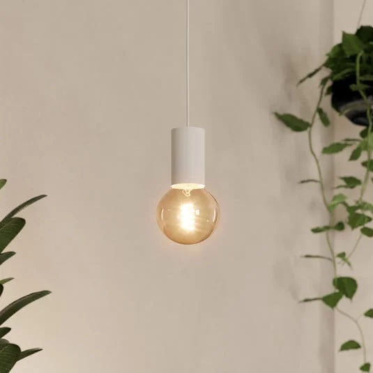Lámpara colgante Pozueta 1, 1 luz, blanco