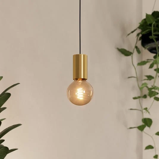 Lámpara colgante Pozueta 1, 1 luz, latón