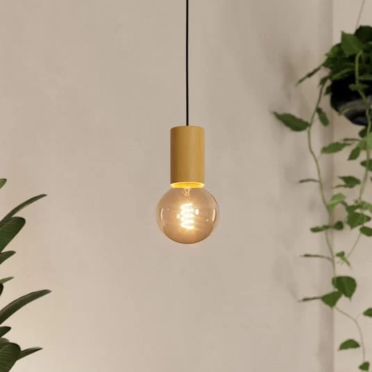 Lámpara colgante Pozueta 1, 1 luz, negro/marrón