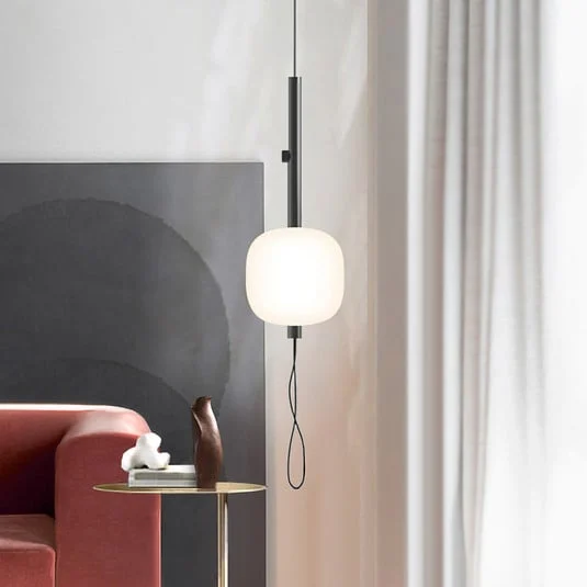 Lámpara colgante LED Motus de kdln, negro/blanco, Ø 24 cm, cristal