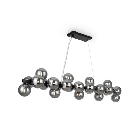 Maytoni Lámpara colgante Dallas 25 luces, larga, negra