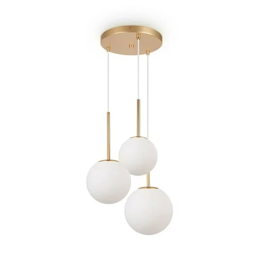 Maytoni Lámpara colgante Basic Form, blanco/oro, 3 luces.