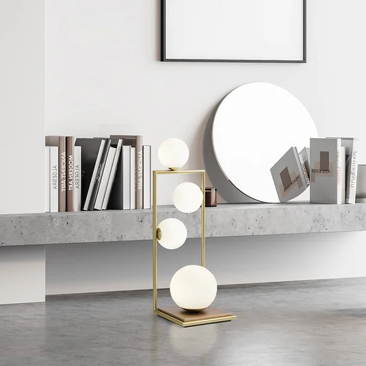 Lámpara de mesa Buble oro vidrio 4 luces atenuador
