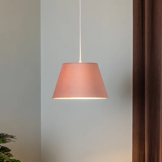 Lámpara colgante Rosabelle, cónica, rosa, 1 luz.