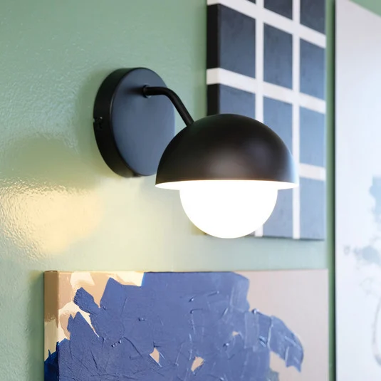 Aplique de pared Dyberg Larsen Rose negro mate