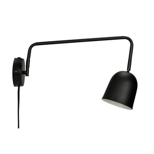 Aplique de pared Dyberg Larsen Manchester, negra, saliente 45 cm