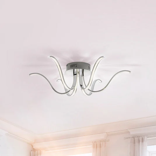 Plafón LED Valerie 6 luces Ø67cm acero