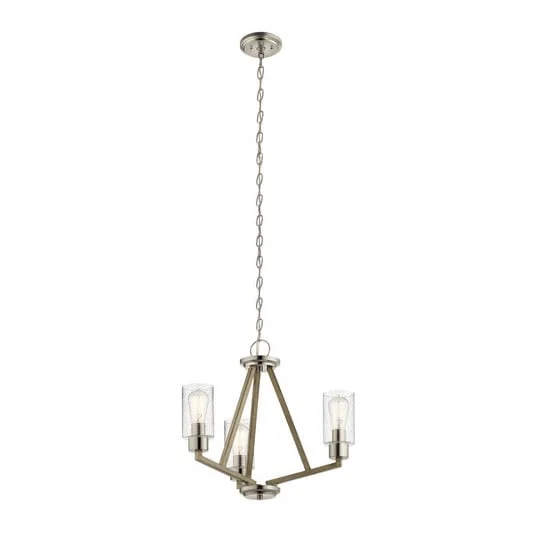 Lámpara colgante Deryn, 3 luces, gris antiguo