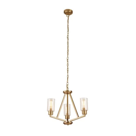 Lámpara colgante Deryn, 3 luces, latón