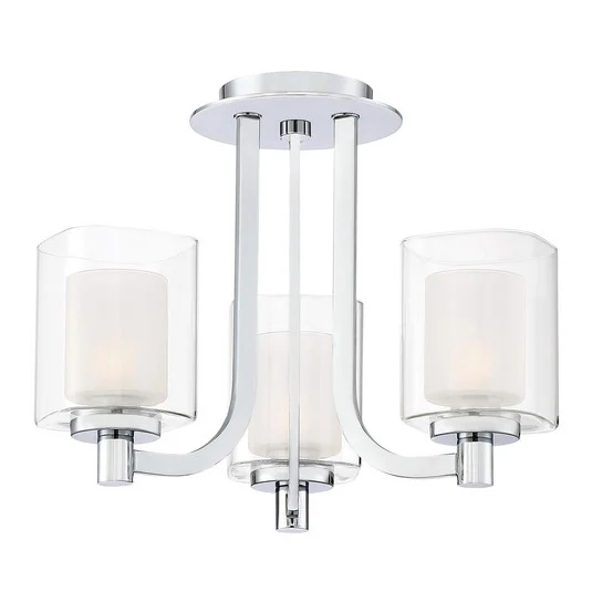 Kolt IP44 plafón con doble pantalla de cristal