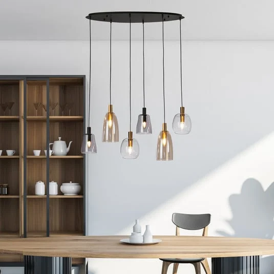Lámpara colgante Divine, 6 luces