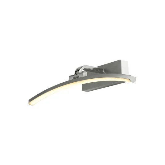 Aplique de pared LED Santorini, ancho 40 cm, cromo, inclinable