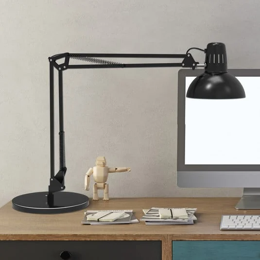 Lámpara de mesa MAULstudy, negra, 49 cm, base
