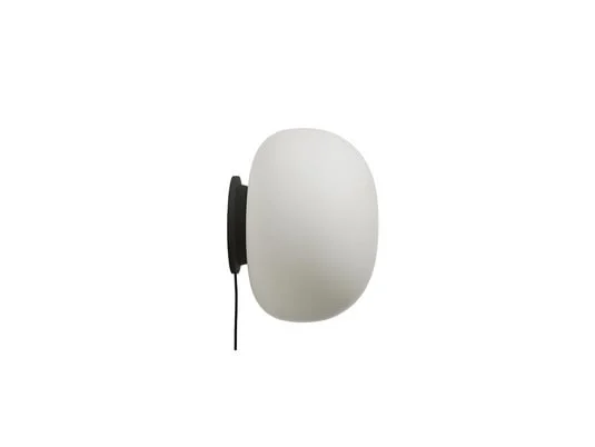 Aplique de pared FRANDSEN Supernate, Ø 38 cm, interruptor, opalino/blanco