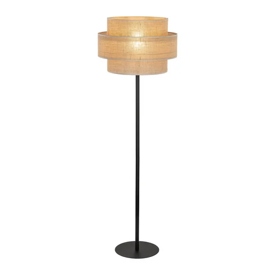 Lámpara de pie Calisto, yute, cilindro, marrón natural, altura 155 cm