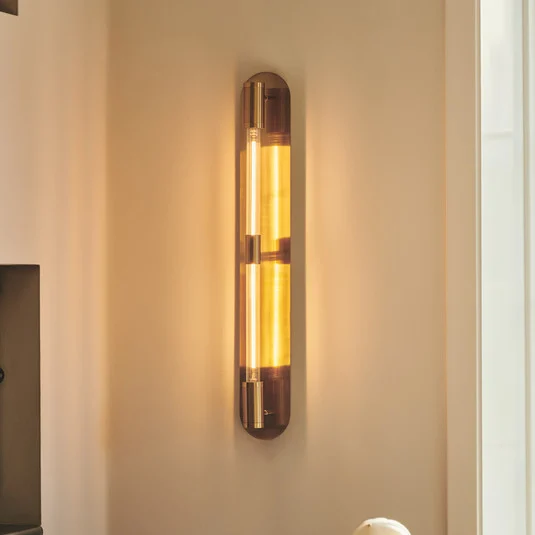 Aplique de pared Liberty Double, color dorado, 2 luces, altura 83 cm