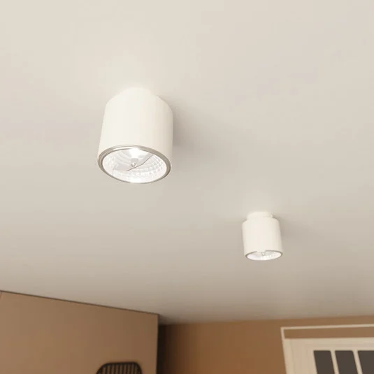 Plafón Nano, blanco, 1 luz, metal