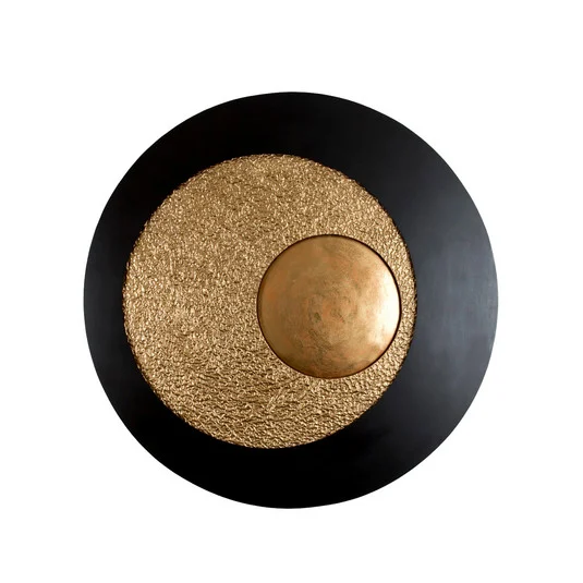 Aplique de pared LED Urano, marrón-negro/oro, Ø 120 cm, hierro