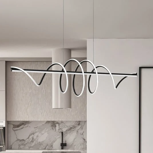 Lámpara colgante LED Twist, plástico negro, 30 W, longitud 110 cm