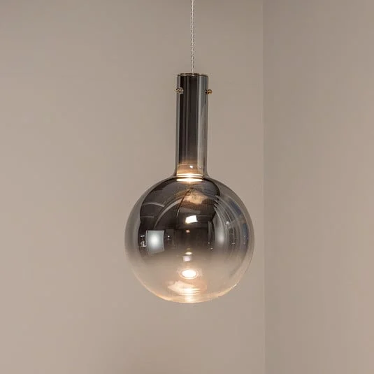 Lámpara colgante Toronto, bola de cristal cromado transparente, Ø 25 cm