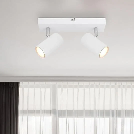 Robby downlight de techo, blanco, longitud 26 cm, 2 luces, metal