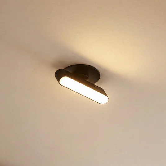 Lindby lámpara empotrable LED Eldrin, negra, barra de luz, 13,1 cm