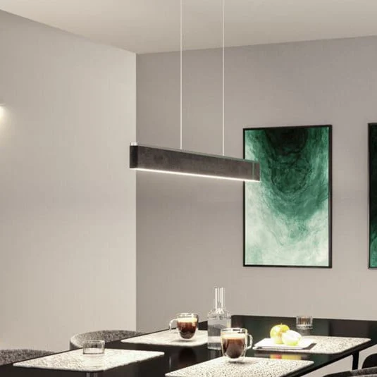 Paulmann Lámpara colgante LED Jagun, antracita, fieltro, atenuable 3 veces