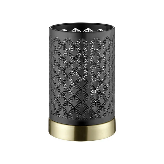 Lámpara de mesa Neolia, altura 19 cm, color negro/oro, metal
