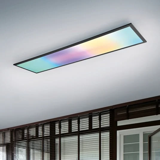 Lámpara de techo Beta LED, longitud 119 cm, negro, RGBW, CCT