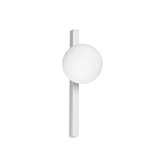 Ideal Lux aplique de pared Binomio, blanco, 1 luz, metal, cristal