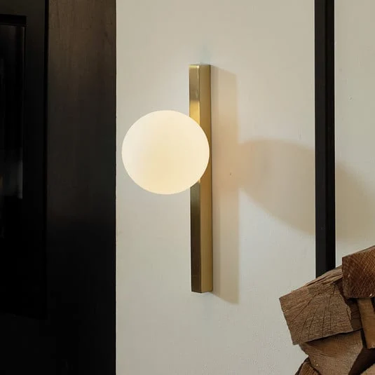 Ideal Lux aplique de pared Binomio color latón 1 luz metal vidrio