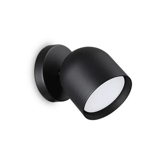 Ideal Lux aplique de pared Dodo negro 1 luz metal Ø 8,5 cm