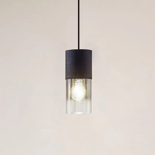 Lámpara colgante Svante de Lindby, 1 luz, negra, cristal, Ø 10 cm