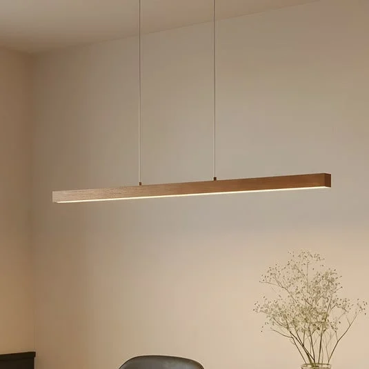 Lámpara colgante LED Lucande Nihalo, madera, 122 cm, atenuable, CCT