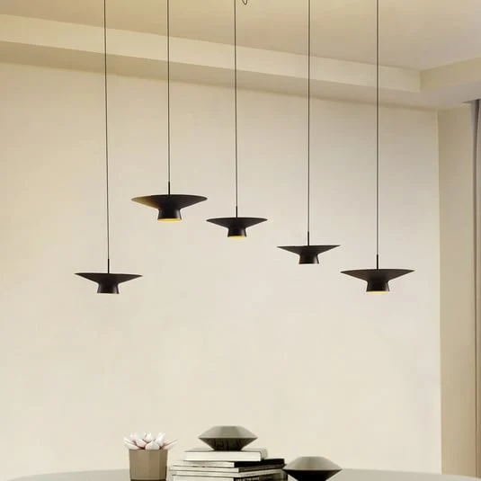 Lámpara colgante LED Lindby Norvind, 10 luces, negro, atenuable.