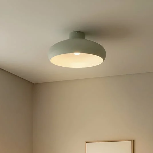 Plafón Lindby Elover, verde claro, Ø 45 cm, hierro