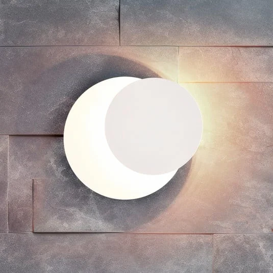 Aplique de pared LED Mio, lente redonda, blanco mate, indirecto