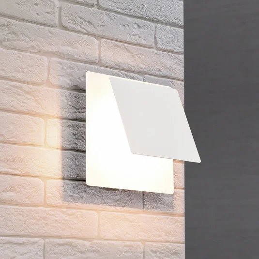 Aplique de pared LED Mio, lente angular, blanco mate, indirecto