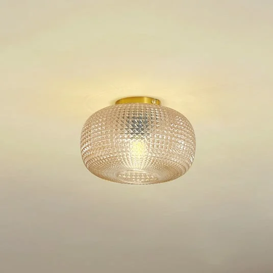 Lindby Plafón Hildur, Ø 25 cm, ámbar, cristal