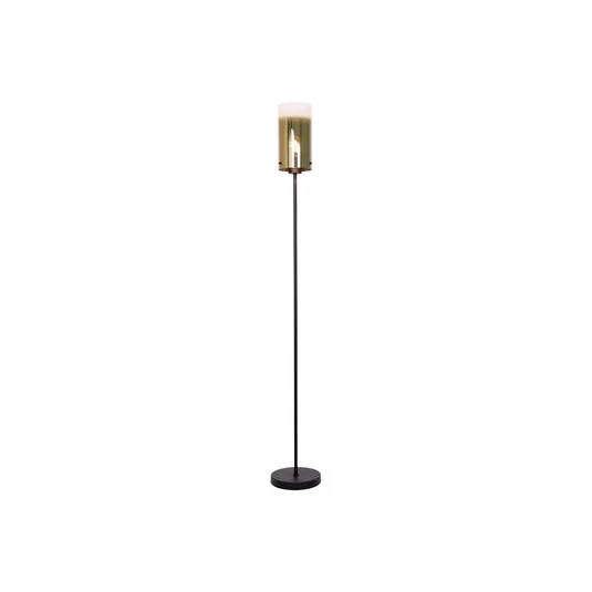 Lámpara de pie Ventotto, negro/oro, altura 165 cm, metal/vidrio