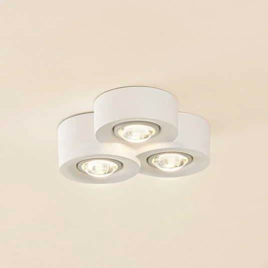Plafón Lindby Levia, 3 luces, 26x24,5cm, blanco, escayola