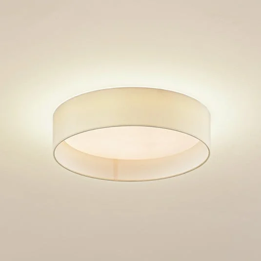 Lindby Plafón LED Eilif, tela, blanco, Ø 40 cm, CCT