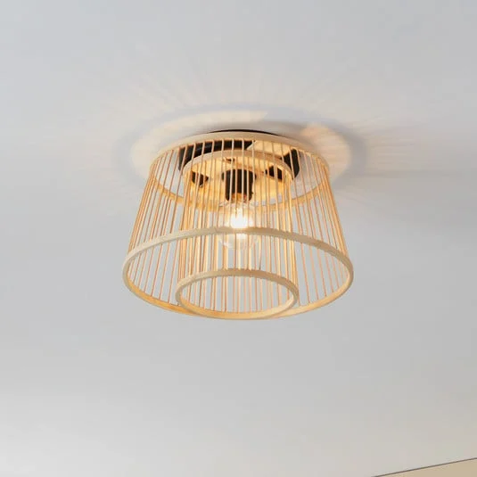 Hykeham plafón, Ø 38 cm, natural, bambú